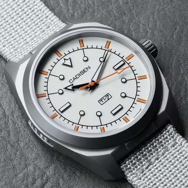 Cadisen TI-7 Autodyne Titanium auto watch (white/orange Miyota 8215) + £7.31 credit with code @ Cadisen
