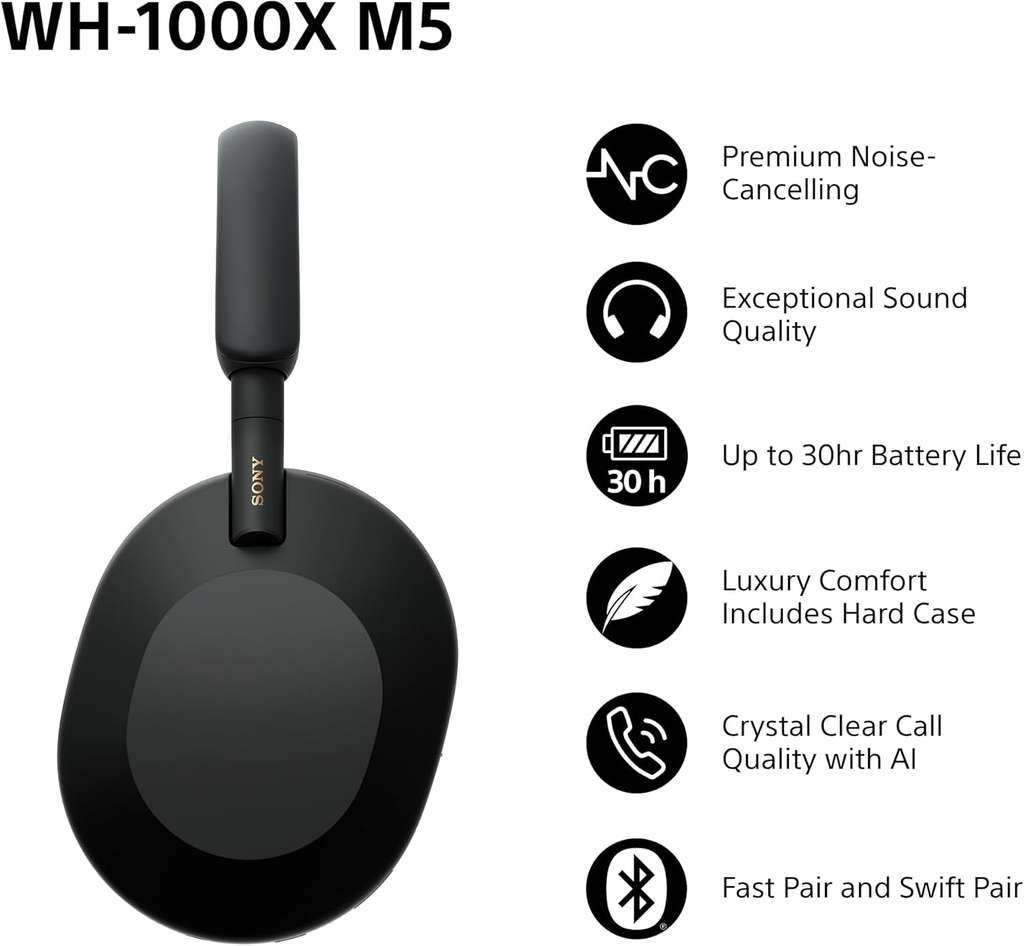 Sony WH-1000XM5 Wireless Noise Cancelling Headphones, all colours, using Blue Light Card code