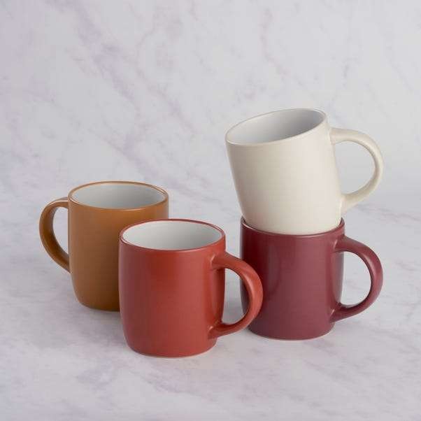 Nice little set of 4 assorted colour mugs, with free Click & Collect