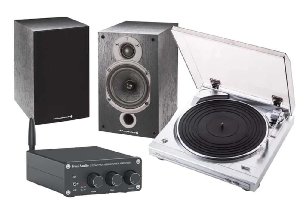 Denon DP-29F (Silver), Fosi BT20A & Wharfedale Diamond 9.0 (Black) bundle with 6yr warranty