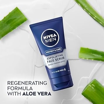 NIVEA MEN Protect & Care Exfoliating Face Scrub 75ml. Good clean feel with aloe vera