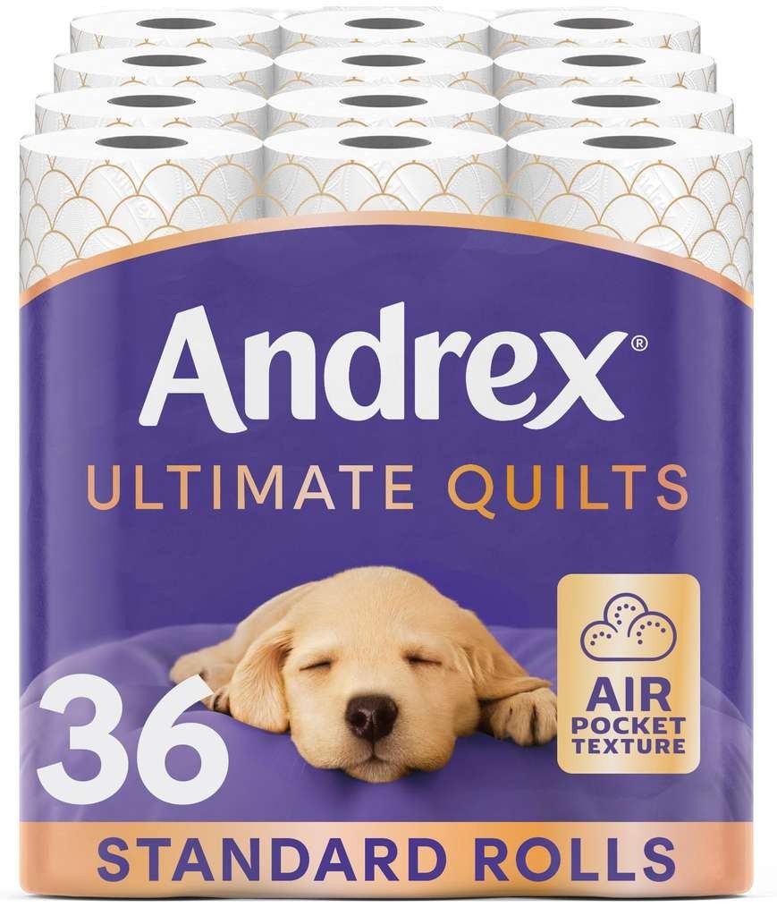 Andrex Ultimate Quilt Toilet Roll, 36 Toilet Rolls, 3-Ply, Bulk Buy