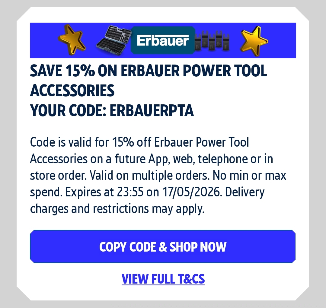 15% off Ebauer tools @ Screwfix