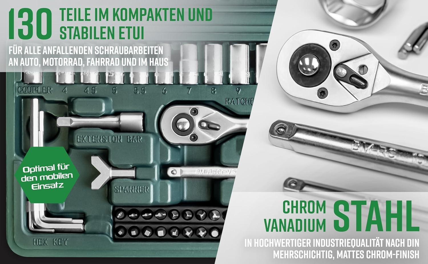 Mannesmann Socket and Bit Set (130 Pieces)
