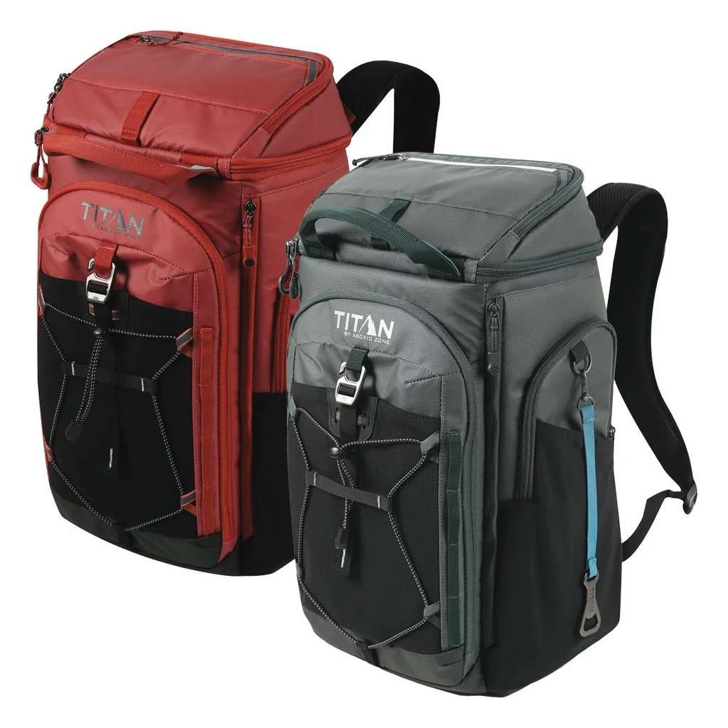 Titan 26 Can Backpack Cooler, comes with 2 ice walls, 2 colours