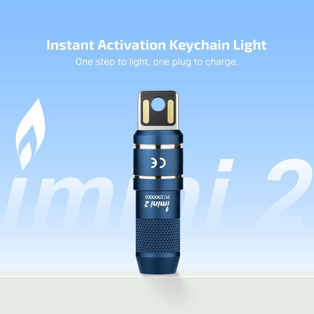 Olight Imini 2 Keychain Rechargeable Small EDC Torch, Midnight Blue