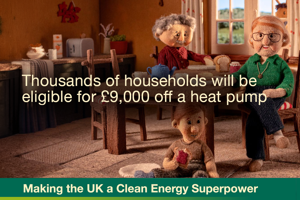 Up to £9,000 off a heat pump for eligible homes