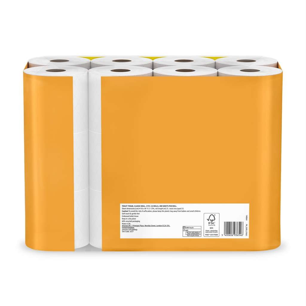 Amazon Essentials 2-ply toilet rolls, 3 packs of 24 for £15.60