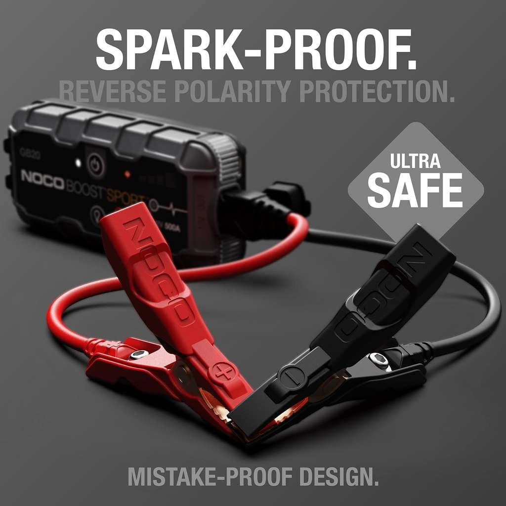 NOCO Boost GB20 500A UltraSafe Jump Starter, a 12V Lithium Battery Booster Pack