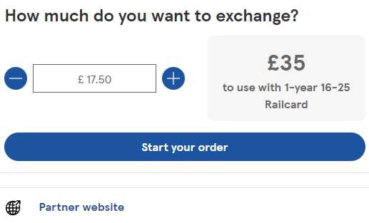 1 Year Railcard, £35 value, costs just £17.50 in Tesco Clubcard points