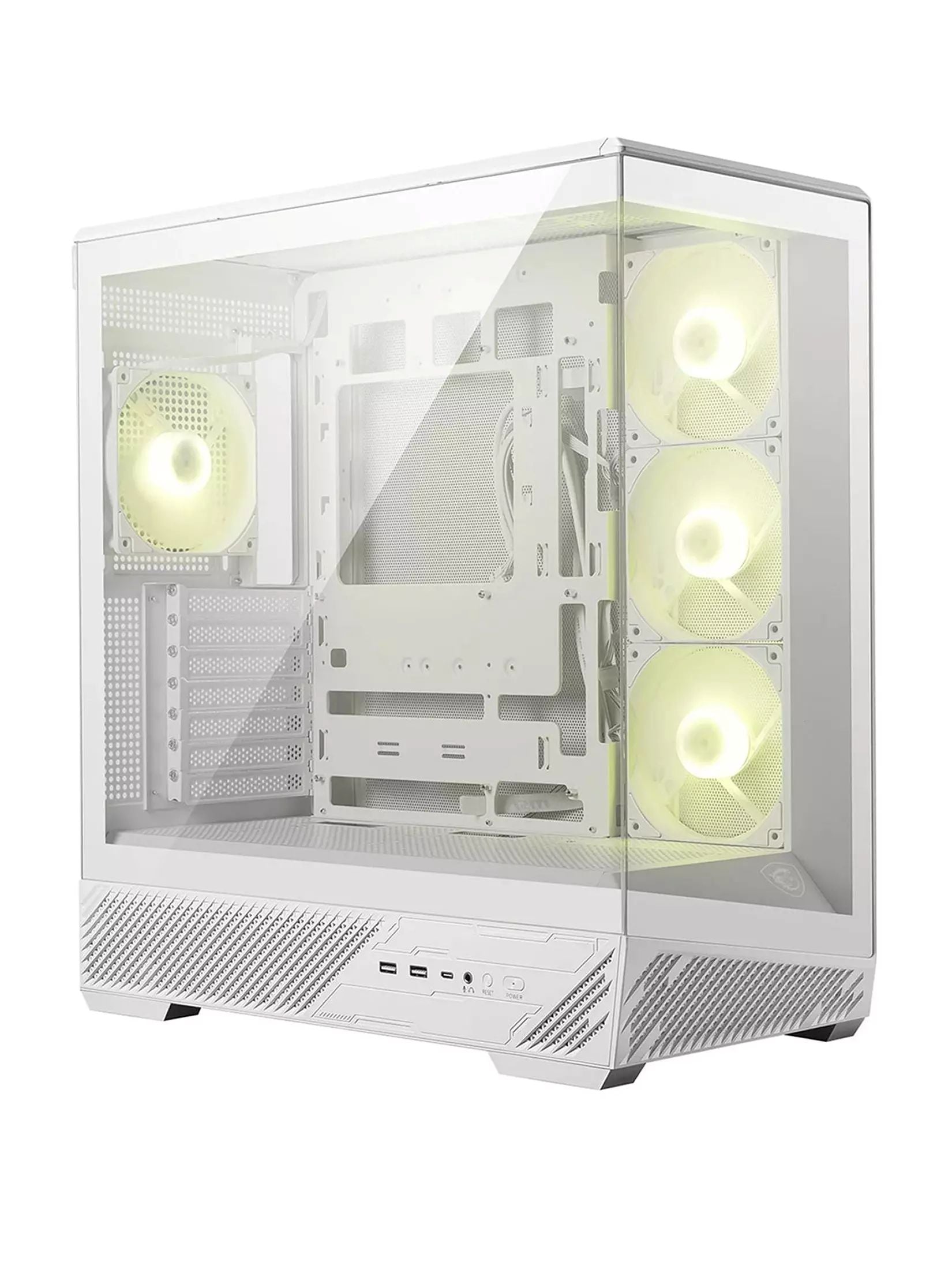 MSI MAG PANO 130R PZ ARGB Tempered Glass Mid Tower Gaming PC Case - White