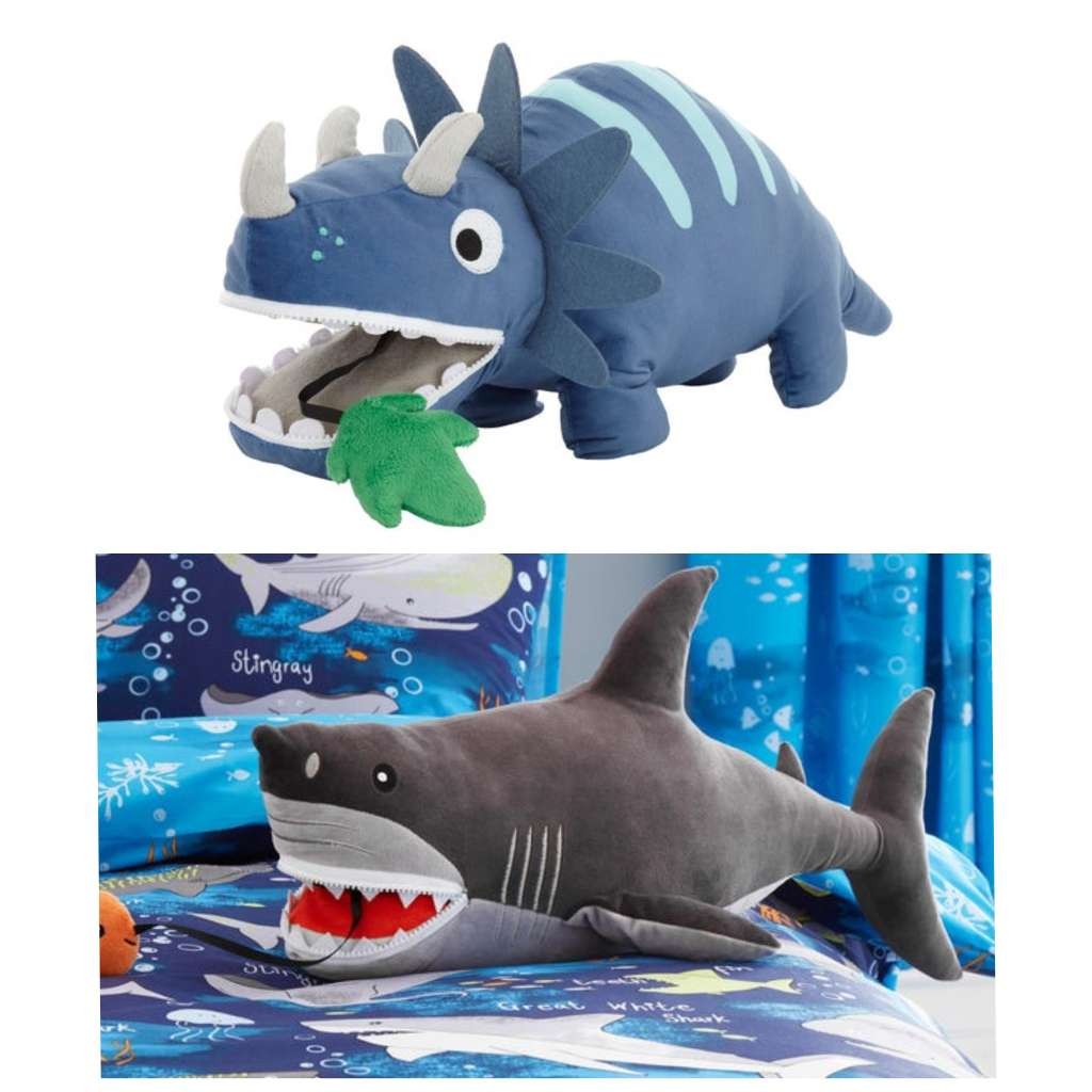 Lovely Dinosaur Plush (55x25cm) or Shark Plush (25x34cm), with free Click & Collect