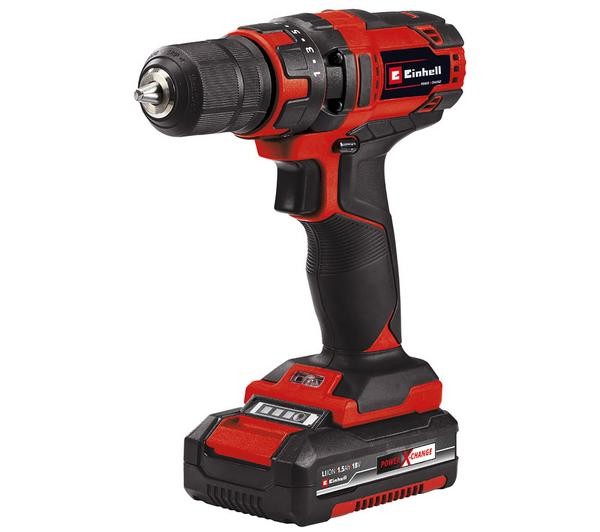 Einhell TC-CD 18/35 Li Cordless Drill Driver with Battery, Black and Red