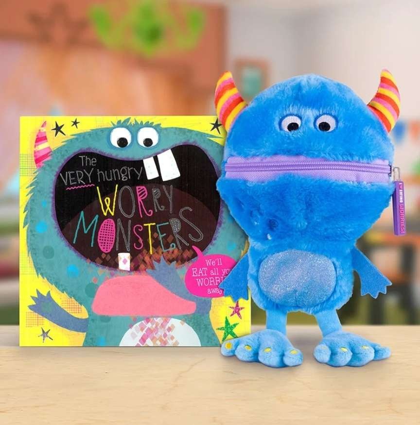 Worry Monster Plush Toy and Story Book Set, Mood-o-Meter, Kind-O-Meter Board Book