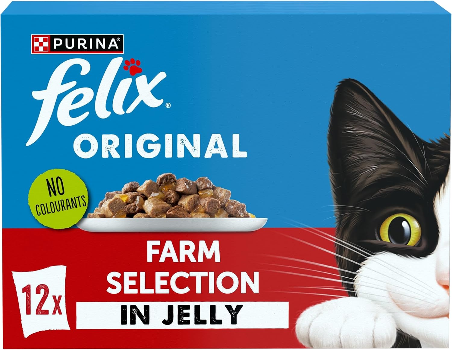FELIX Original Farm Selection in Jelly Wet Cat Food 12x85g (Pack of 4)