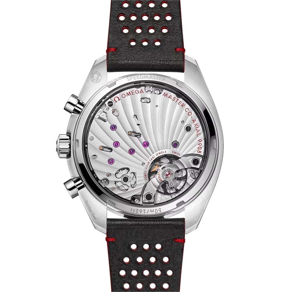 Omega Speedmaster Chronoscope 43mm watch, steel & black leather