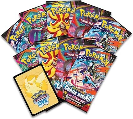 Pokémon TCG: Mega Evolution Chaos Rising Elite Trainer Box, 1 Full-Art Promo Card, 9 Booster Packs, Premium Accessories
