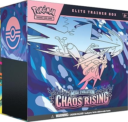 Pokémon TCG: Mega Evolution Chaos Rising Elite Trainer Box, 1 Full-Art Promo Card, 9 Booster Packs, Premium Accessories