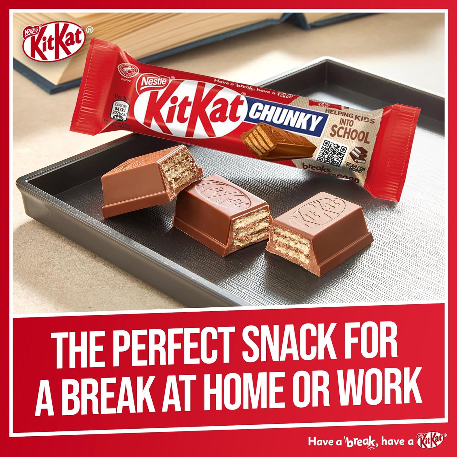 KitKat Chunky Milk Chocolate Bar with Crispy Wafer Biscuit - (4 x 40g)