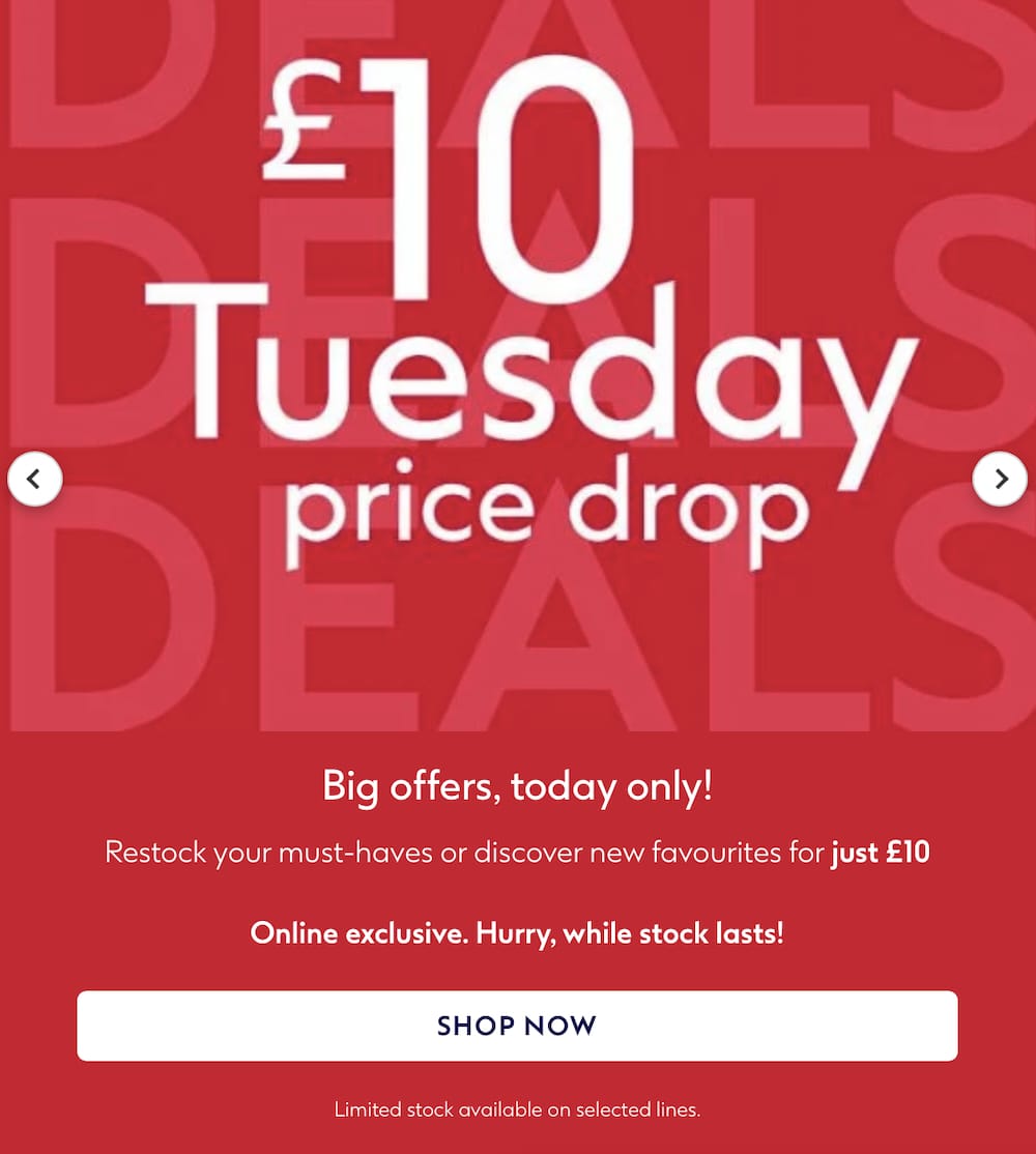 Boots - £10 Tuesday