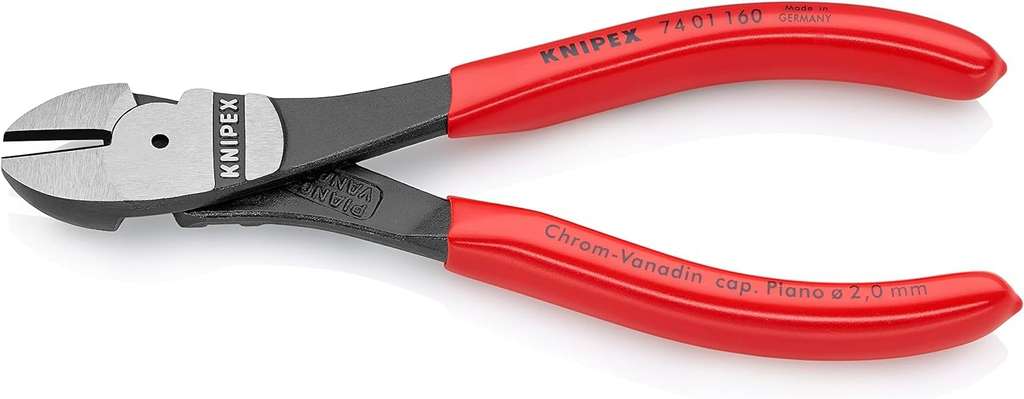 KNIPEX High Leverage Diagonal Cutters 160mm, plastic coated (74 01 160)
