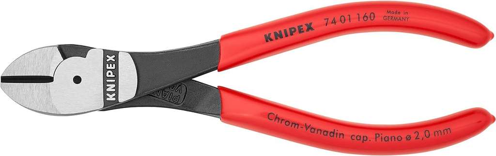 KNIPEX High Leverage Diagonal Cutters 160mm, plastic coated (74 01 160)