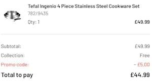 Tefal Ingenio Stainless Steel Cookware Set, 4 Piece £44.99, 8 Piece £71.65, Free C&C