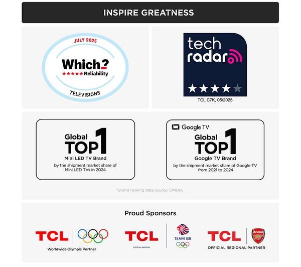 TCL 75C7K 75" QD-Mini LED 4K HDR Smart Google TV