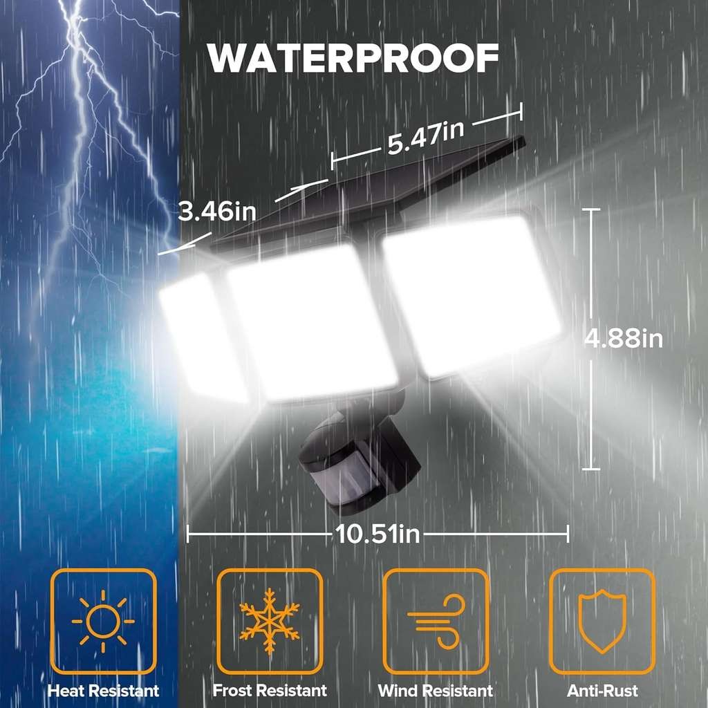 LUTEC Solar Outdoor Security Light 302 LED 1500LM