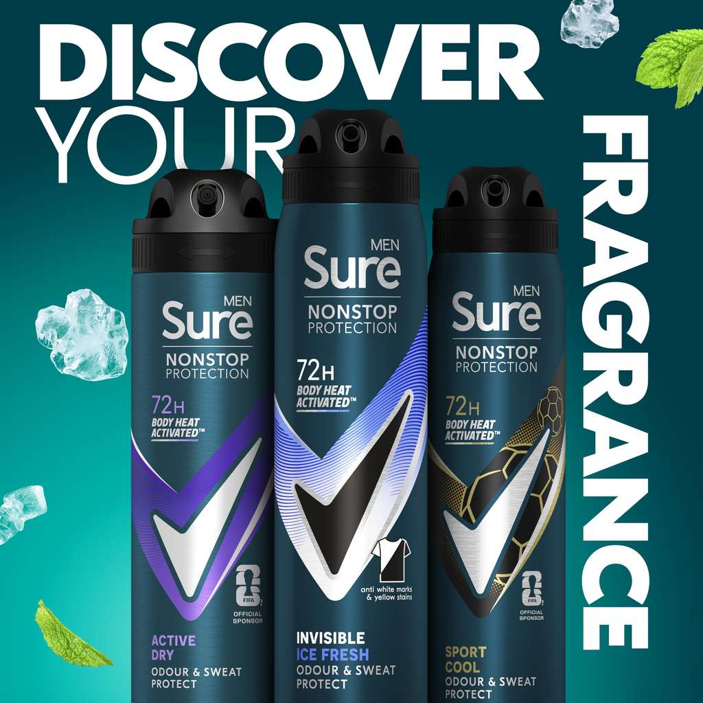 Sure Men Nonstop Protection Invisible Ice Fresh Deodorant 250ml