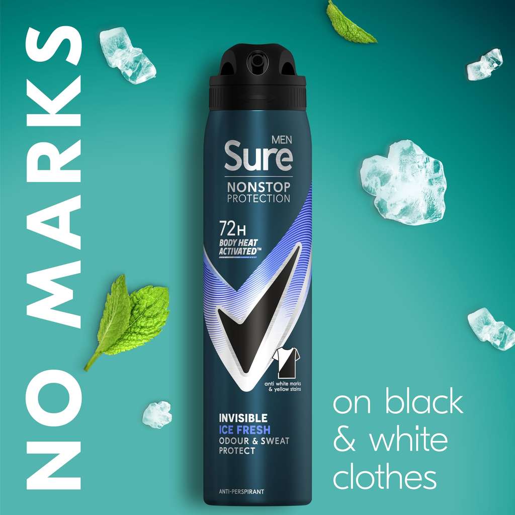Sure Men Nonstop Protection Invisible Ice Fresh Deodorant 250ml