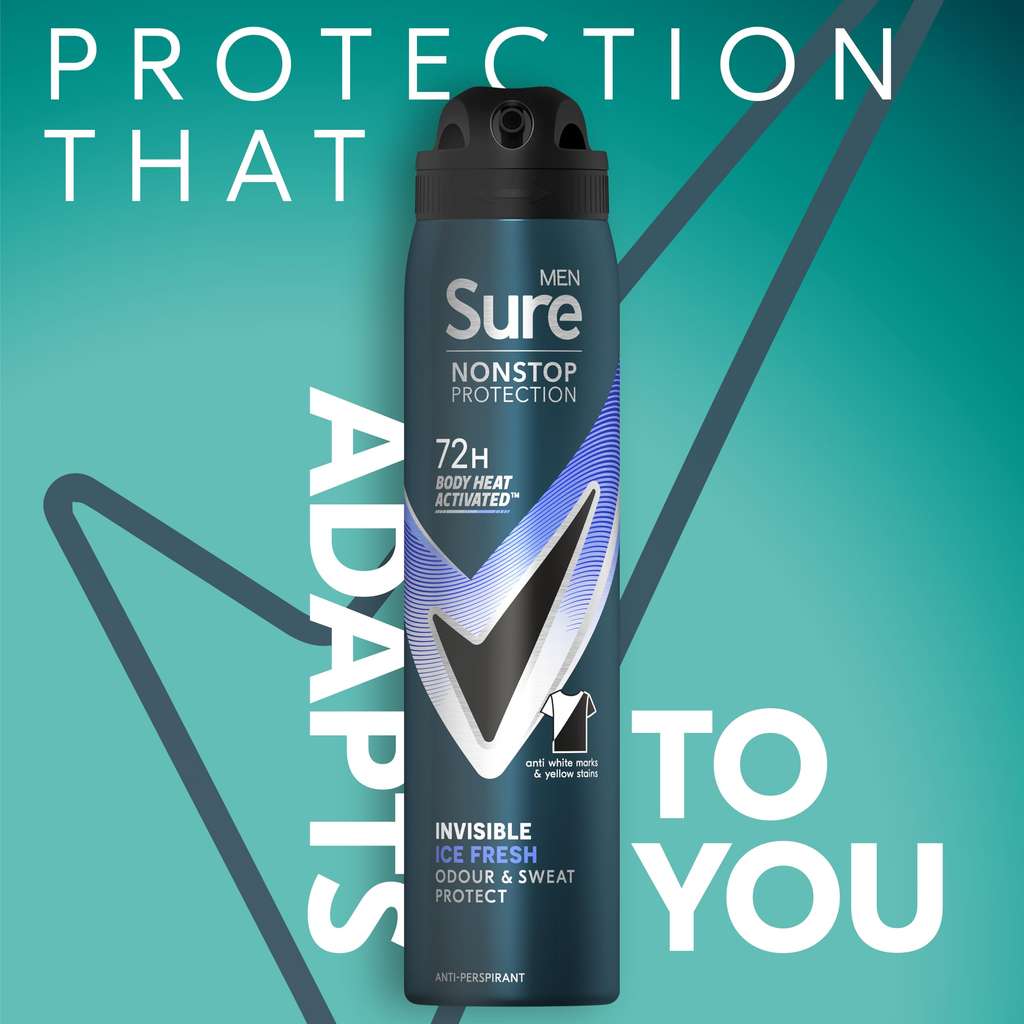 Sure Men Nonstop Protection Invisible Ice Fresh Deodorant 250ml