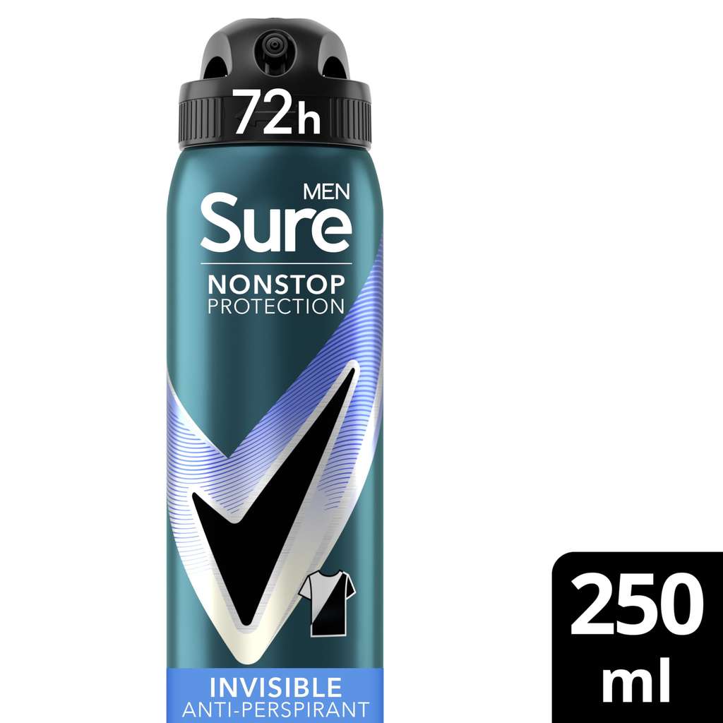 Sure Men Nonstop Protection Invisible Ice Fresh Deodorant 250ml