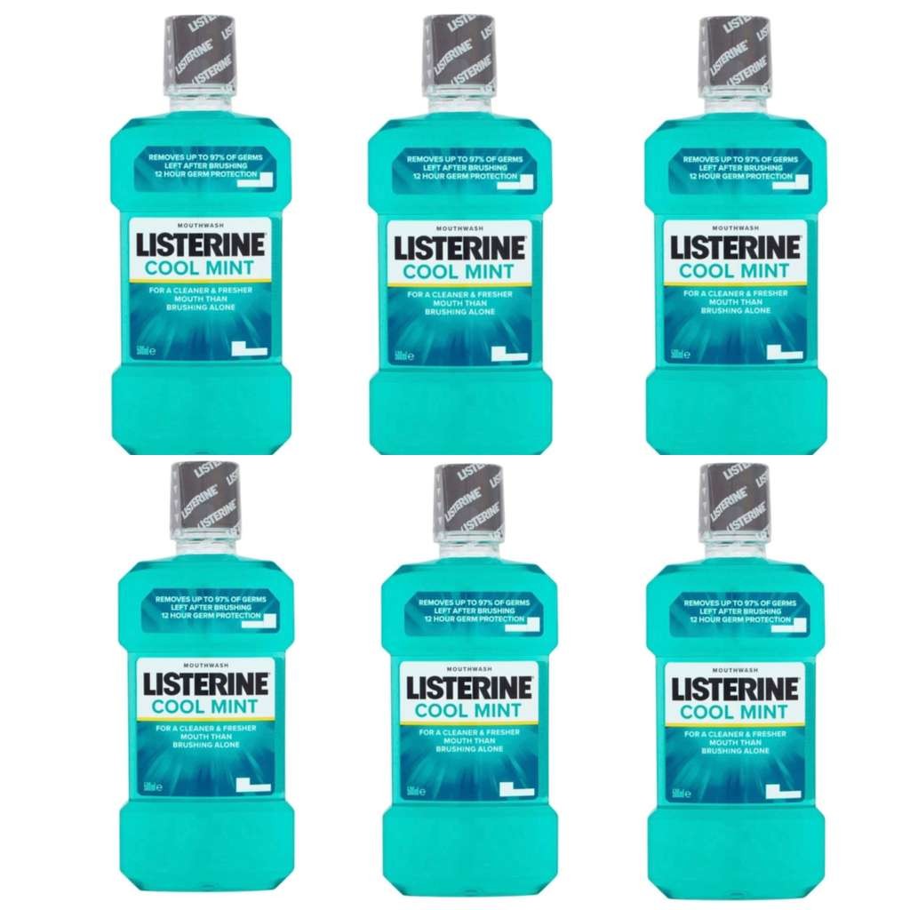6 x Listerine Cool Mint Mouthwash 500ml, 6 for 4, £8.66 with max S&S