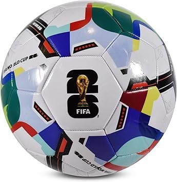 Hy-Pro Officially Licensed FIFA World Cup 2026 Size 5 Premium Football Ball, Multicoloured World Cup Football 2026 with Trophy Design, Outdoor Match & Training, Sigma