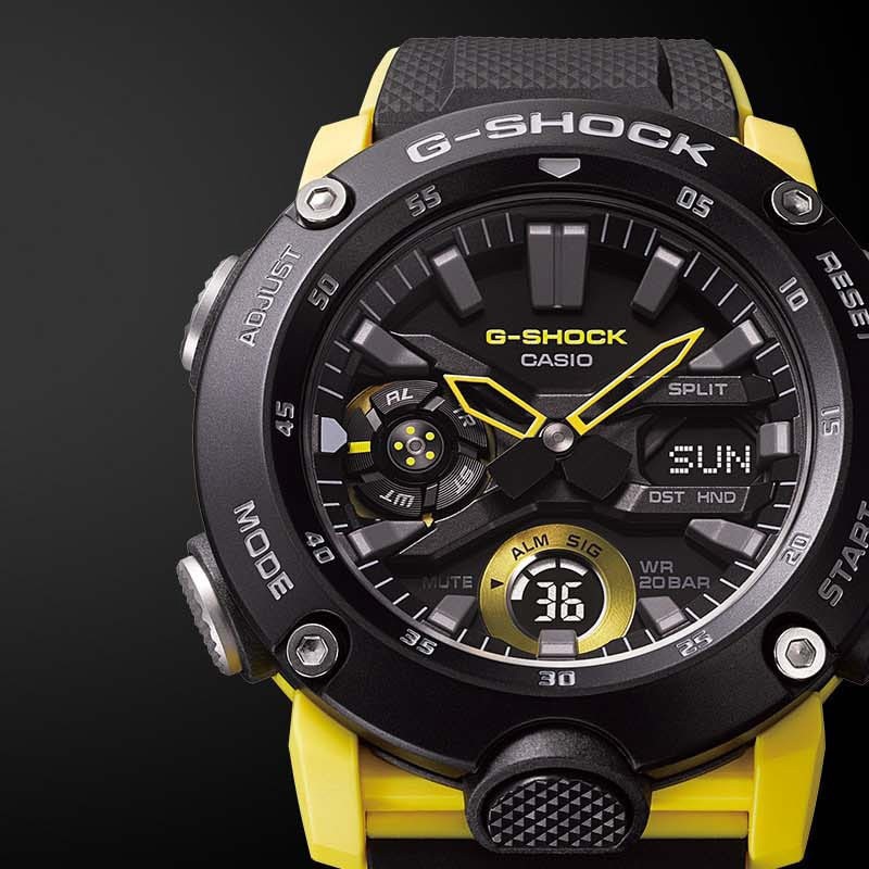 G-Shock GA-2000-1A9ER Men's Carbon Core Black Resin Strap Watch