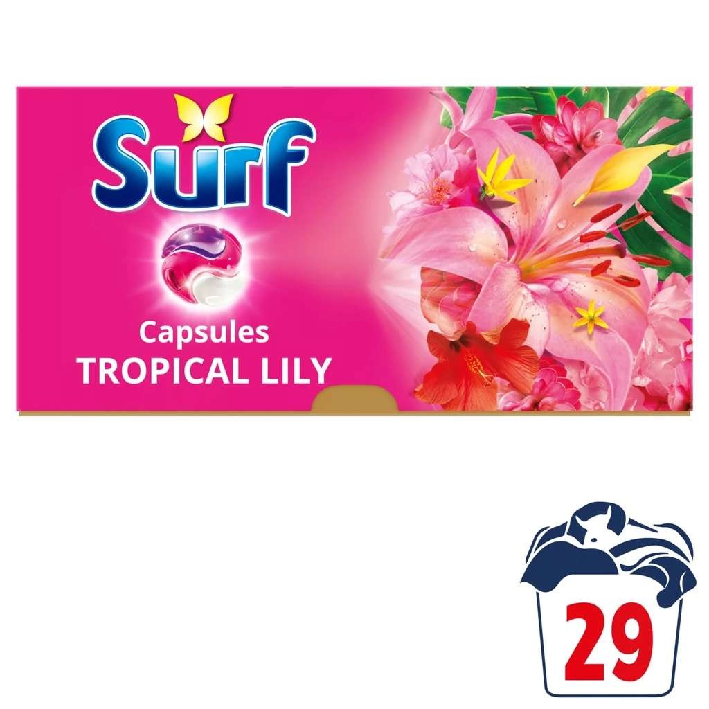 Surf 3 in 1 Tropical Lily 29 wash capsules in store, Dalget Bay Fife