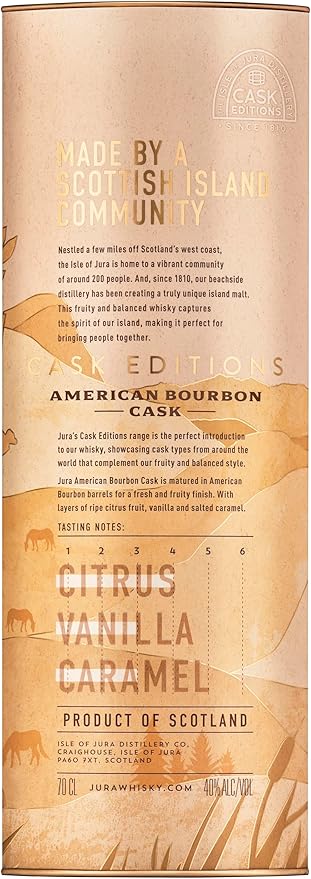 Jura Bourbon Cask Single Malt Scotch Whisky 70cl - with Prime