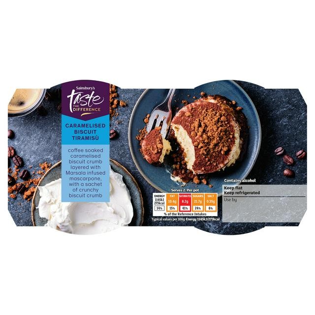 Sainsbury's Taste the Difference Caramelised Biscuit Tiramisu, 2 x 100g