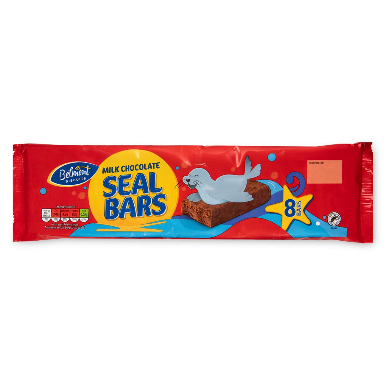 Milk Chocolate Seal Biscuit Bars 8 Pack