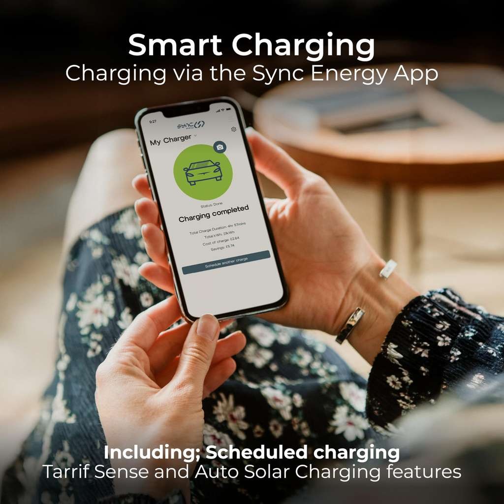 Masterplug Smart EV Home Wall Charger, untethered in white