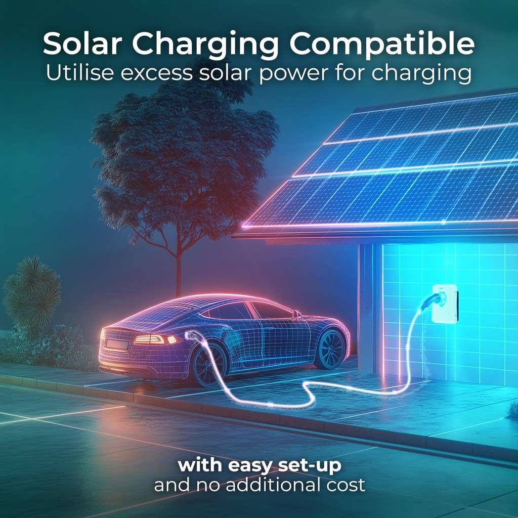 Masterplug Smart EV Home Wall Charger, untethered in white