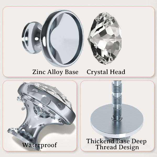 Elegant Crystal Drawer Knob | 10-Pack