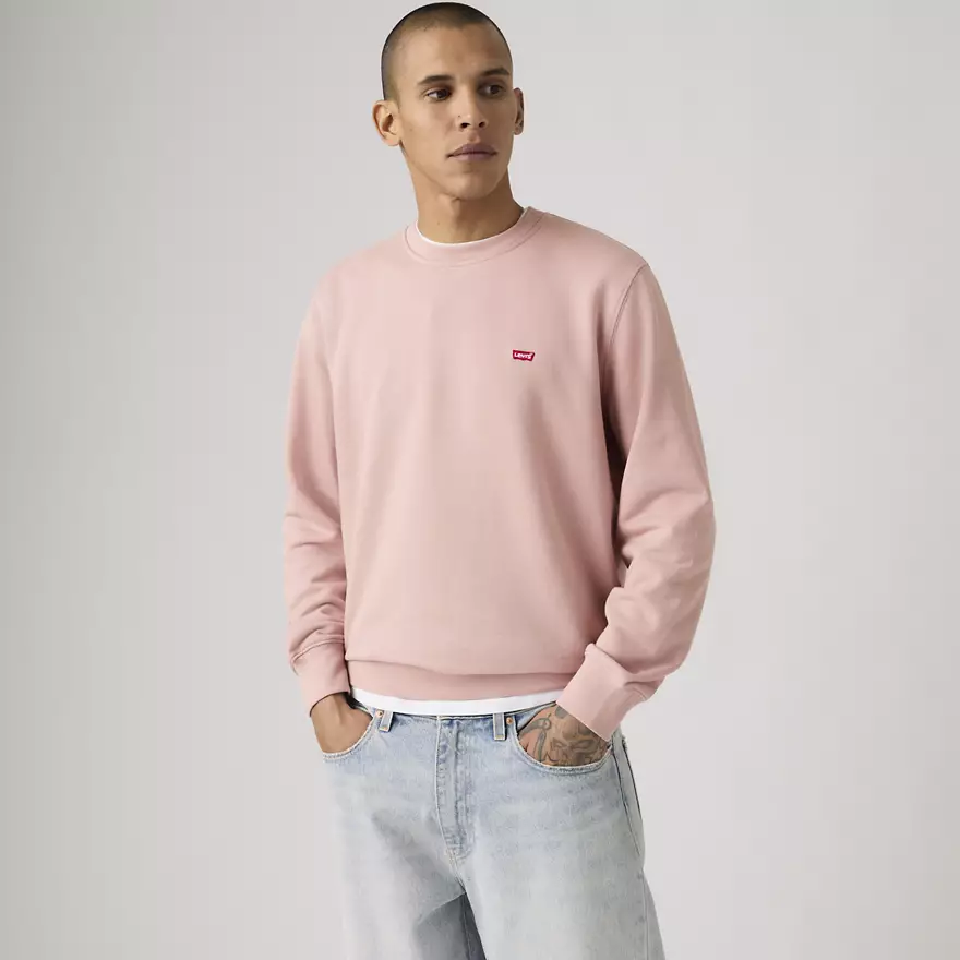 Levi's Men's Original Housemark Crewneck Sweatshirt - Baby Blue or Pink, for Red Tab Members - Free Delivery