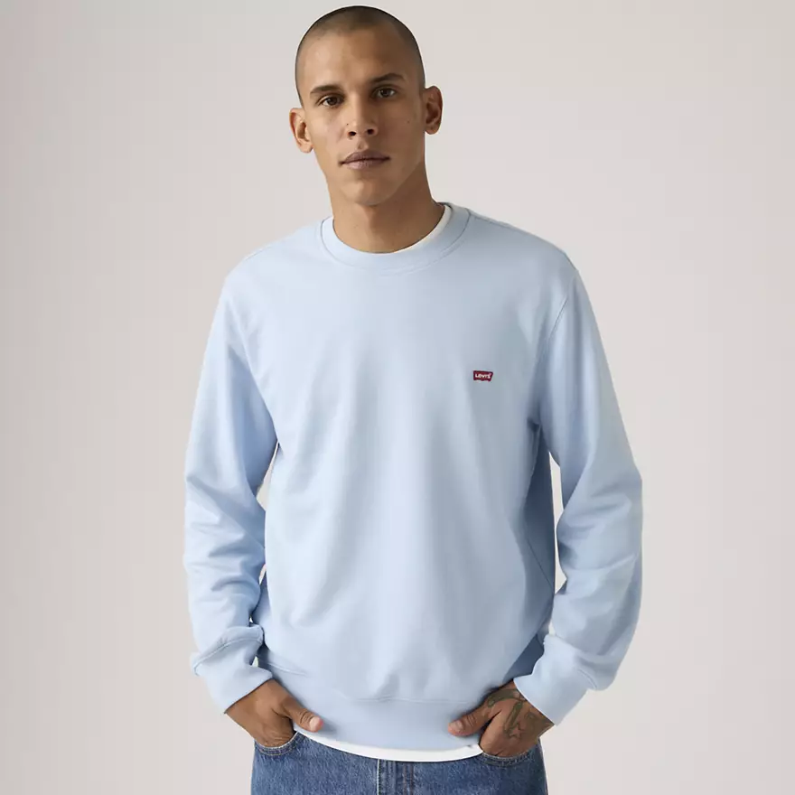 Levi's Men's Original Housemark Crewneck Sweatshirt - Baby Blue or Pink, for Red Tab Members - Free Delivery