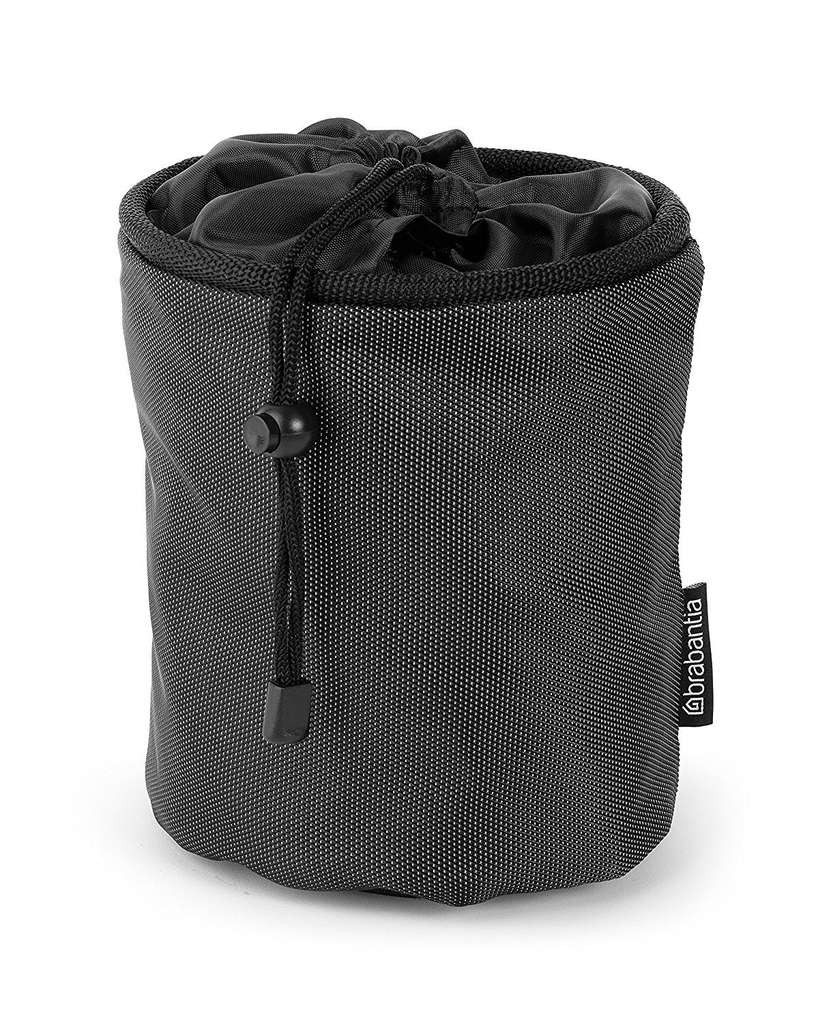 Brabantia black peg bag with closing cord, for rotary dryers. Holds 150, durable, weather resistant