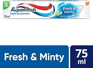Aquafresh Toothpaste Triple Protection Fresh & Minty, 3 in 1 Protection, Pack of 5 x 75ml