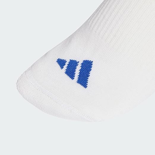 adidas Unisex 3 STRIPES CUSHIONED SPORTSWEAR MID CUT SOCKS 3 PAIR PACK, dark blue/white/glow blue, 8.5-10, Amazon.co.uk