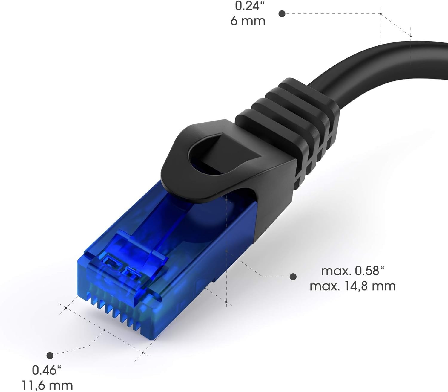 KabelDirekt Network Cable, 25m, Available in 0.25-30m, RJ45, Black and Blue