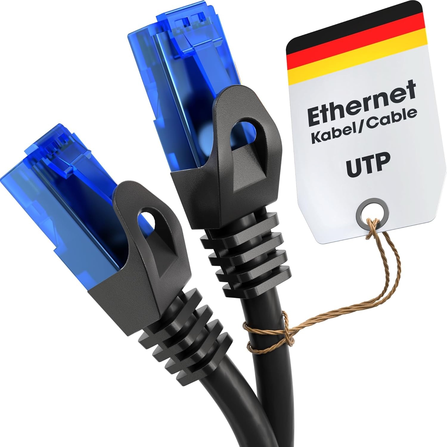 KabelDirekt Network Cable, 25m, Available in 0.25-30m, RJ45, Black and Blue